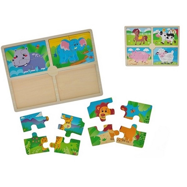 Legpuzzel met 4 puzzeltjes - Safari