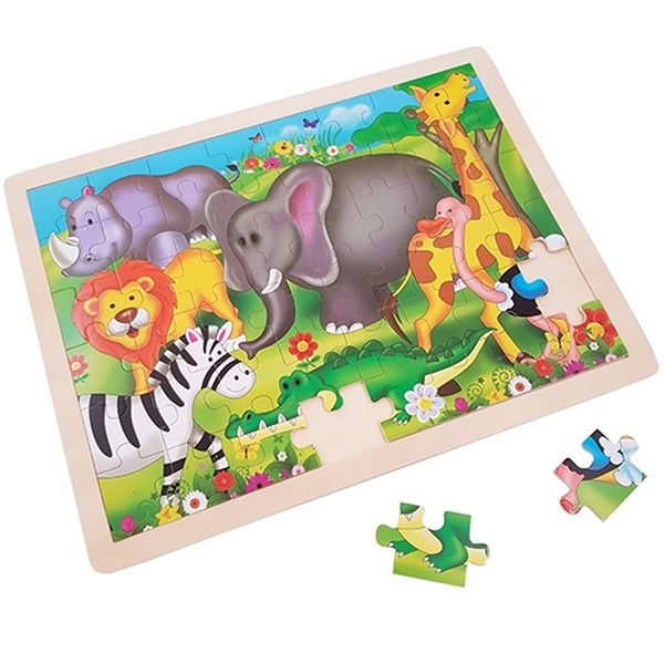 Legpuzzel Wilde Dieren/Olifant groot 48 stukjes