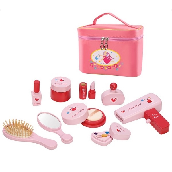 Make up set incl accessoires in roze tas