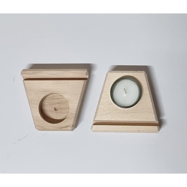 Mineraalhouder met glas-gat beuken - Onbehandeld