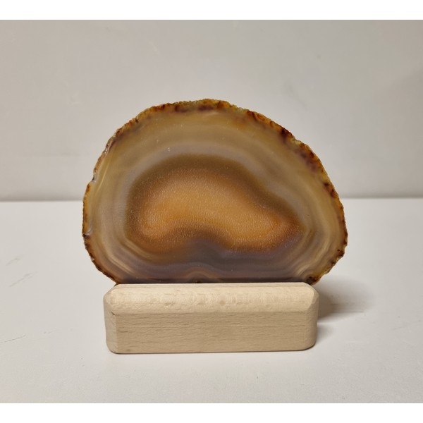 Mineraalhouder met glas-gat beuken afgerond - Onbehandeld