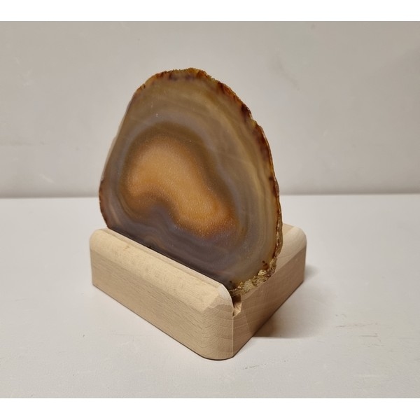 Mineraalhouder met glas-gat beuken afgerond - Onbehandeld