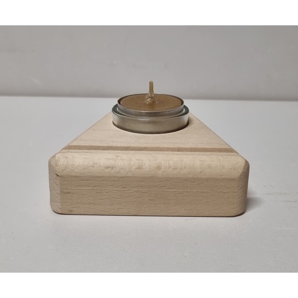 Mineraalhouder met glas-gat beuken afgerond - Onbehandeld