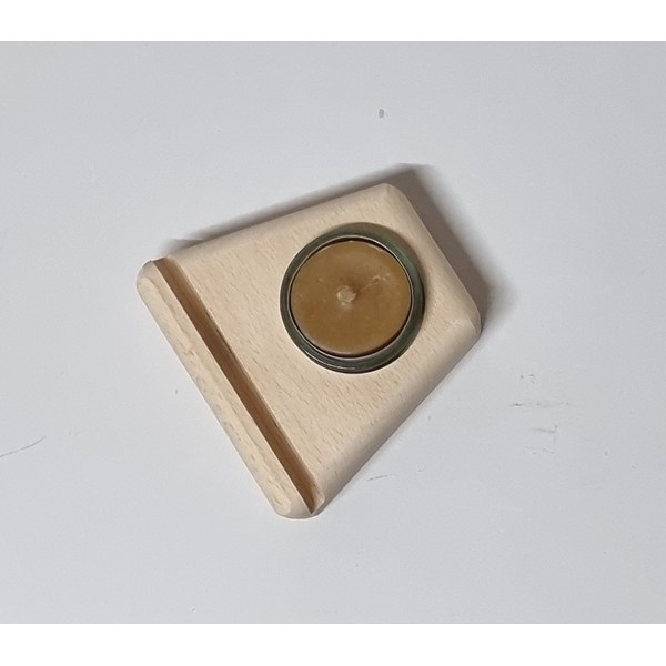 Mineraalhouder met glas-gat beuken afgerond - Onbehandeld