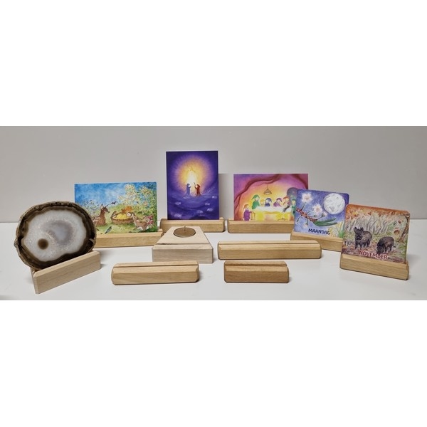 Mineraalhouder met waxine-gat beuken - Onbehandeld