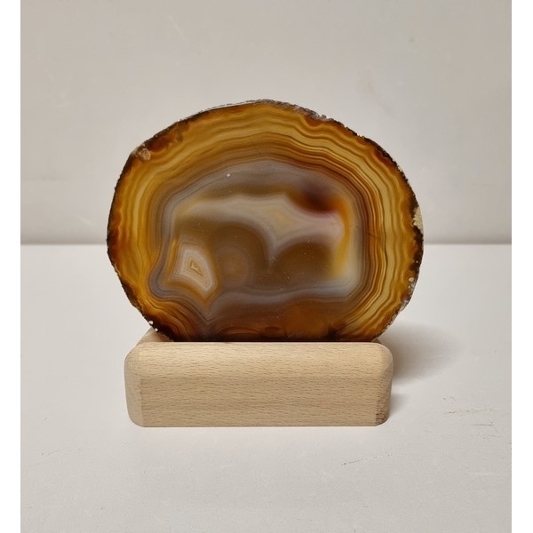 Mineraalhouder met waxine-gat beuken afgerond - Onbehandeld