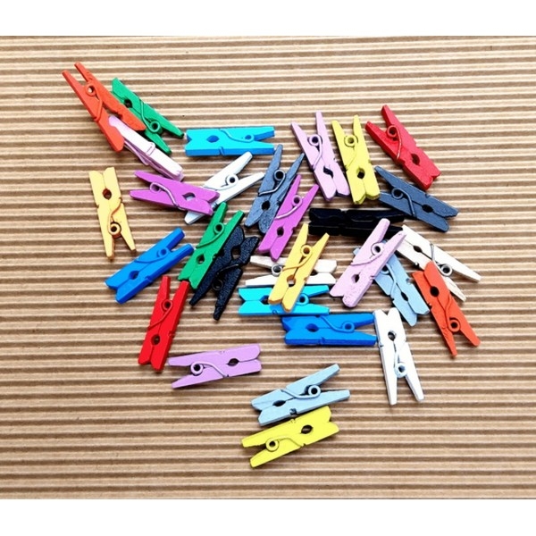 Mini-knijpers 25mm 180 st. in 10-vaks doosje zwart/wit