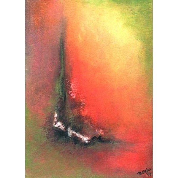 Oliepastelkaart Abstract Bruin - oranje (A1000) - per 10 stuks (nog 11x)
