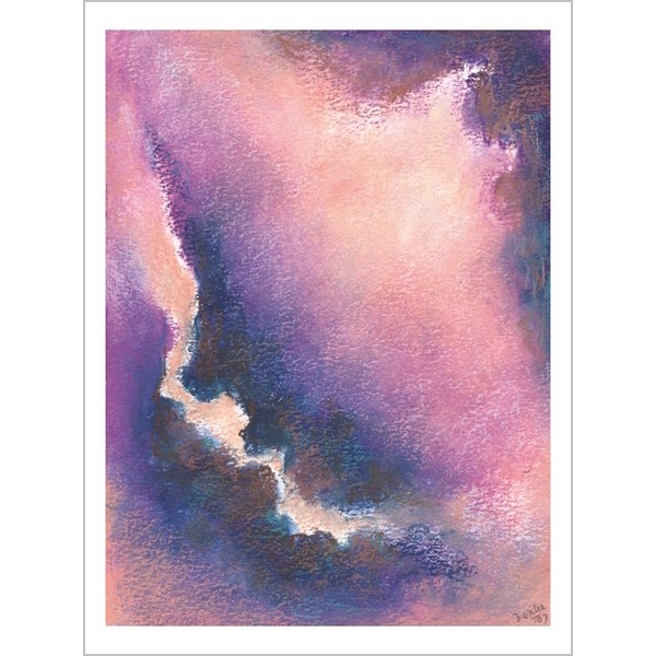 Oliepastelkaart Abstract Paars - Lila  - per 10 stuks (nog 14x)