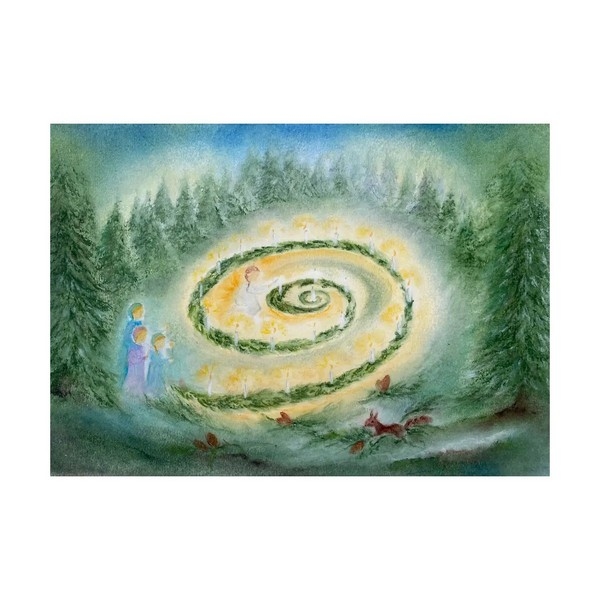 Oliepastelkaart Adventstuin - per 10 stuks, nieuw 2026