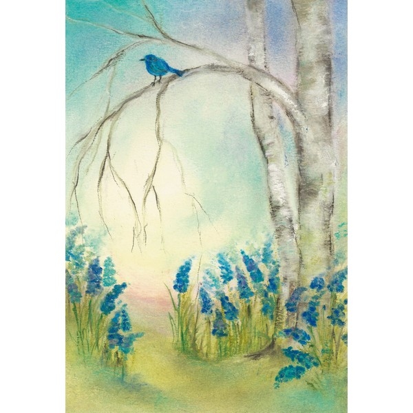 Oliepastelkaart Blauwe druifjes - per 10 stuks