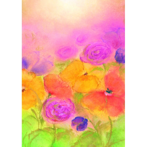 Oliepastelkaart Bonte Bloemen - per 10 stuks