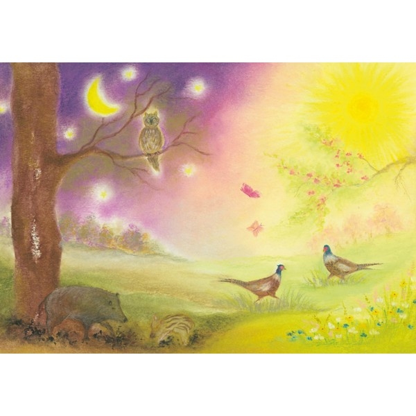 Oliepastelkaart Dag en Nacht - per 10 stuks