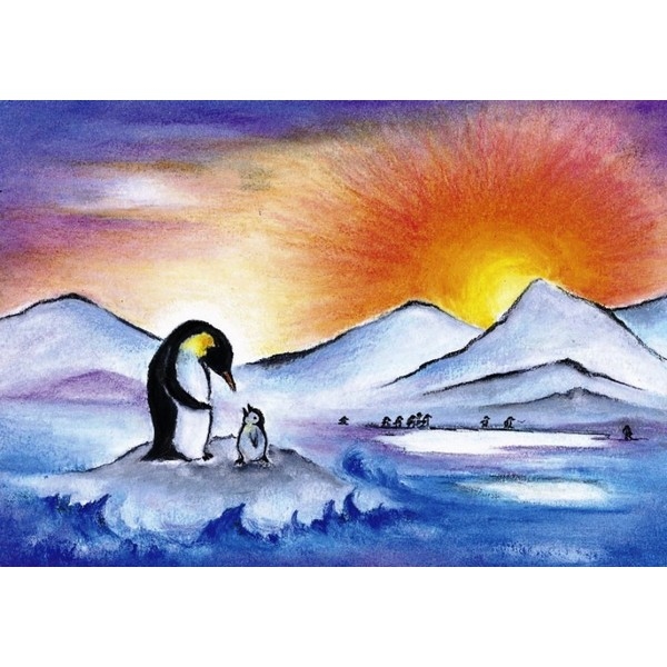 Oliepastelkaart De Pinquïn - per 10 stuks