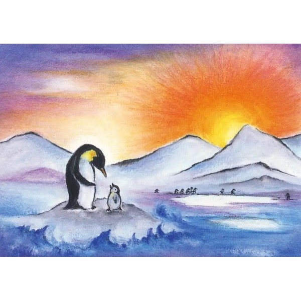 Oliepastelkaart De Pinquïn - per 10 stuks