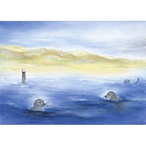 Oliepastelkaart De Zeehonden - per 10 stuks