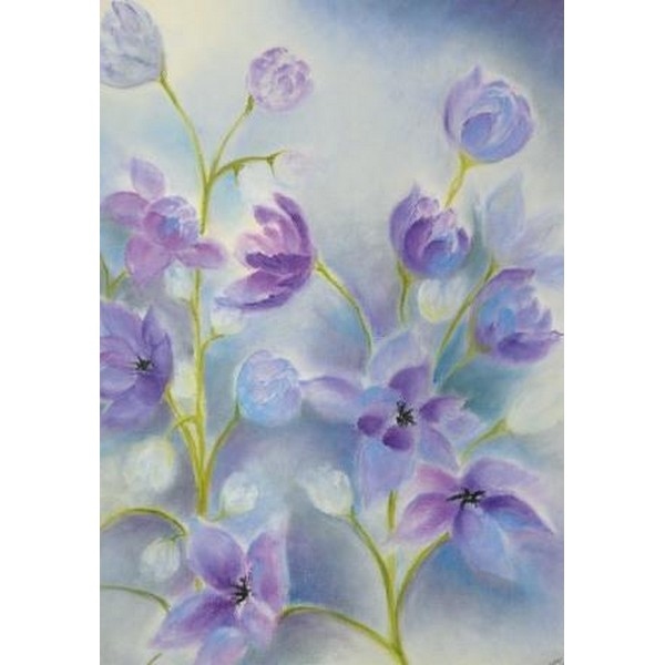 Oliepastelkaart Delphinium - per 10 stuks