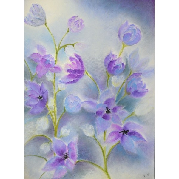 Oliepastelkaart Delphinium - per 10 stuks