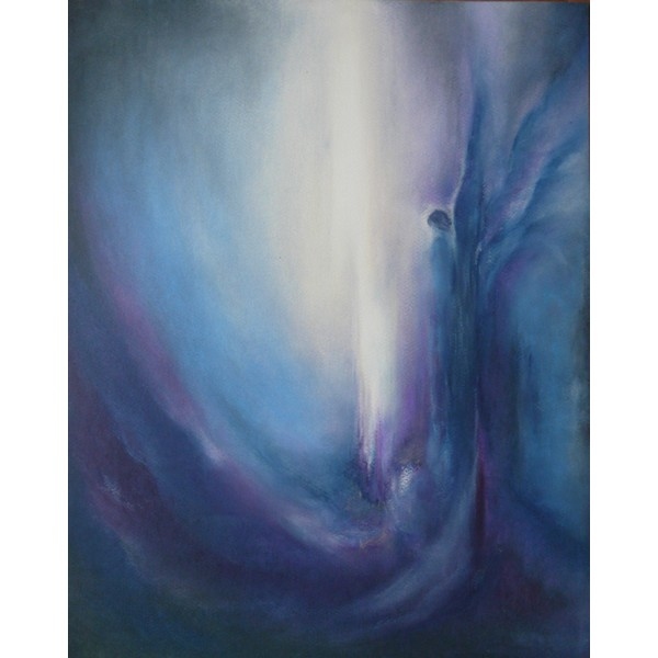 Oliepastelkaart Engel in verbinding met het licht - 10 stuks
