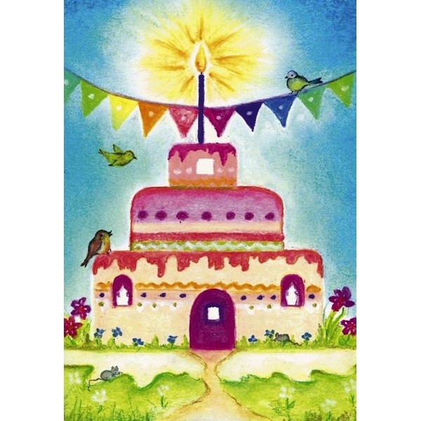 Oliepastelkaart Feesttaart - per 10 stuks