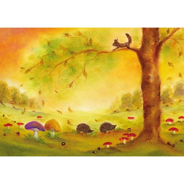 Oliepastelkaart Herfstbos - per 10 stuks