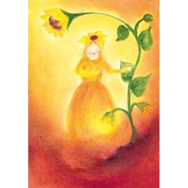 Oliepastelkaart Het Zonnebloemvrouwtje - per 10 stuks