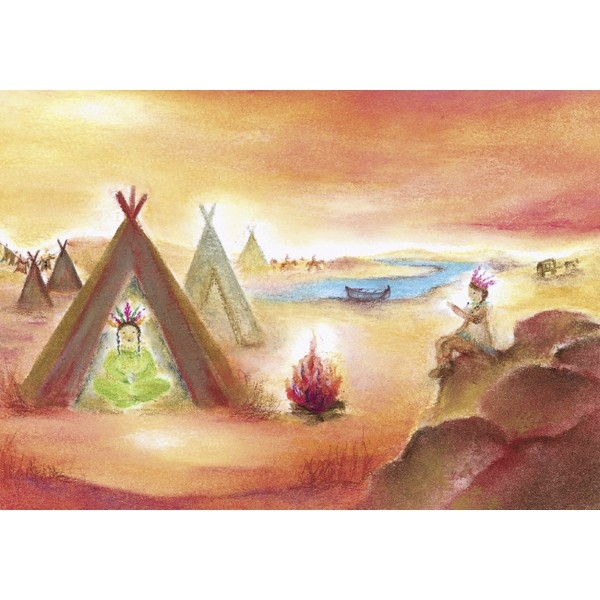 Oliepastelkaart Indianen - per 10 stuks