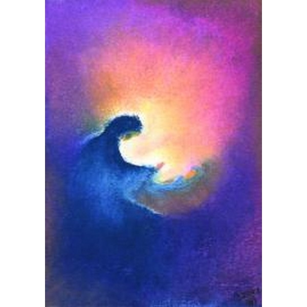 Oliepastelkaart Maria met kind - per 10 stuks