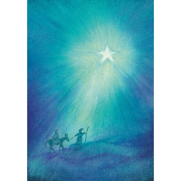 Oliepastelkaart Op weg naar Bethlehem - per 10 stuks