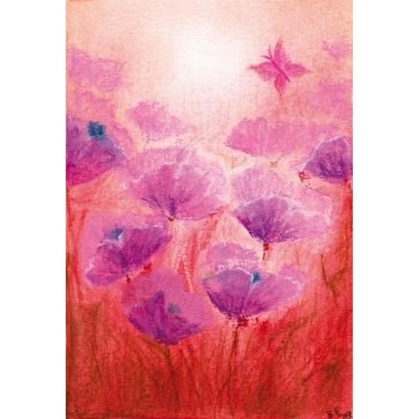 Oliepastelkaart Papavers - per 10 stuks