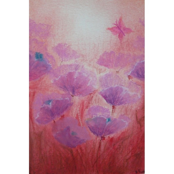 Oliepastelkaart Papavers - per 10 stuks