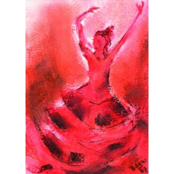 Oliepastelkaart Spaanse Dans - per 10 stuks
