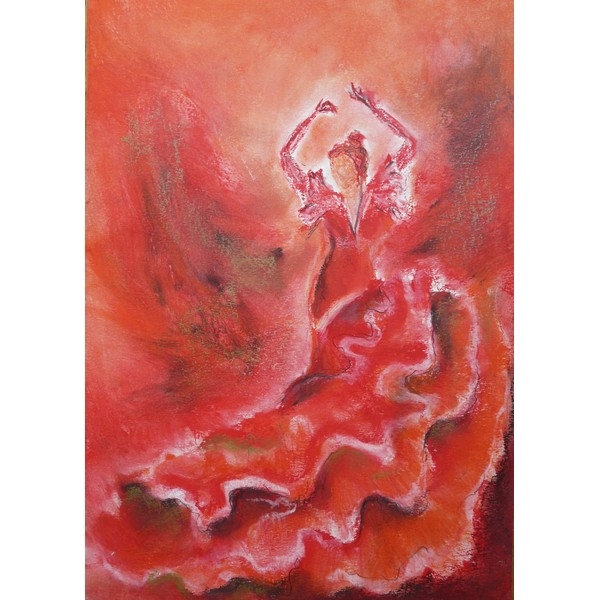 Oliepastelkaart Spaanse Dans - per 10 stuks