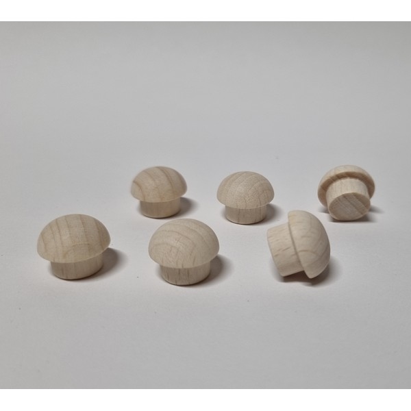 Paddenstoeltje / dopjes - mini 14 x 11 mm - beuken gebleekt