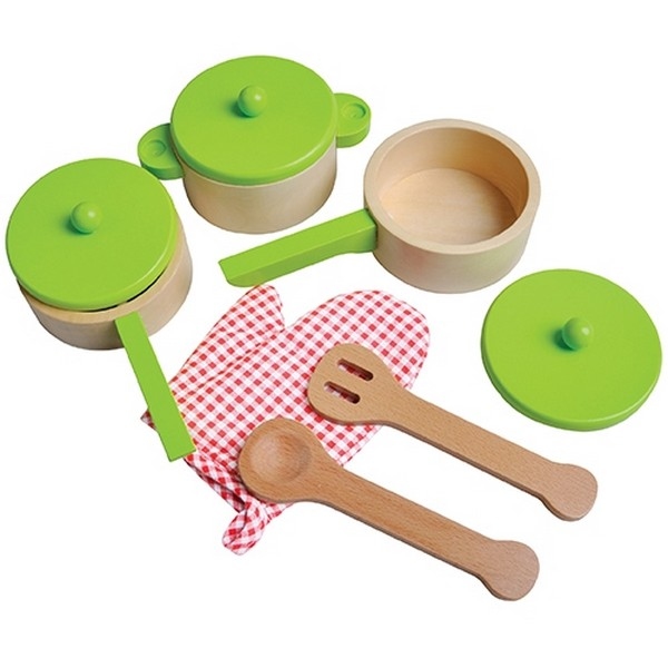 Pannenset Hout Limegroen, 9-delig