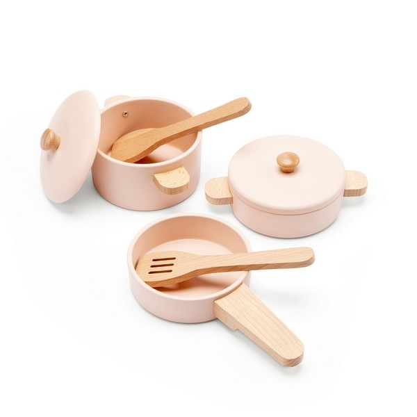 Pannenset Houten Roze