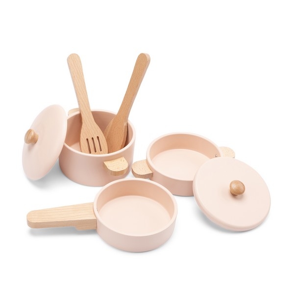 Pannenset Houten Roze