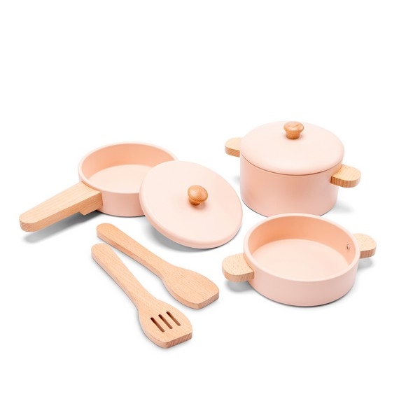 Pannenset Houten Roze