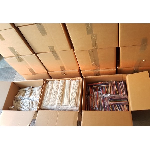 Pijpenrager katoen gekleurd 18 cm 50 stuks, uitverkocht