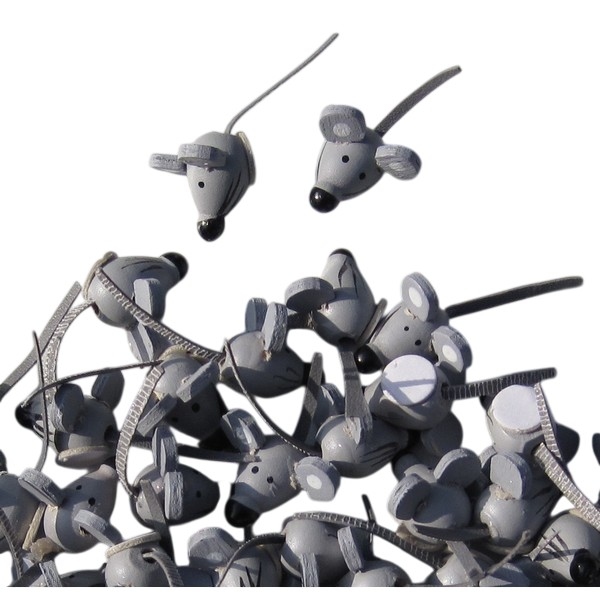 Plakker Muisje grijs 1,5cm 100 stuks (14009)