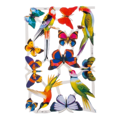 Poëzieplaatje (10st) Vlinders met vogels