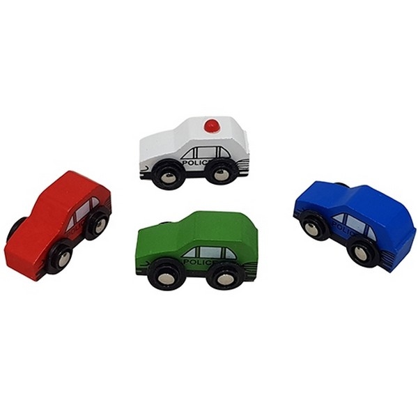 Politieauto's, set van 4 kleuren