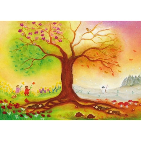 Poster A4 - Vierseizoenenboom - per 5 stuks (prijsverlaging -50% )
