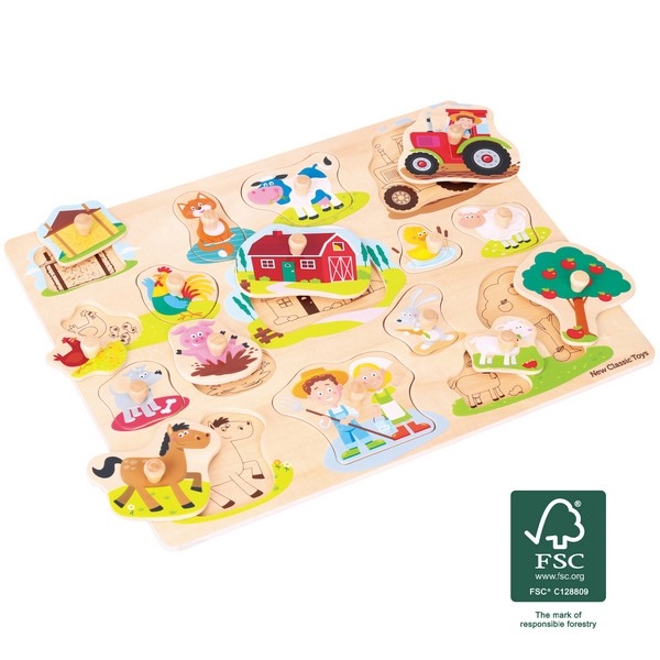 Puzzel - Boerderij - 16 stukken - groot - New Classic Toys