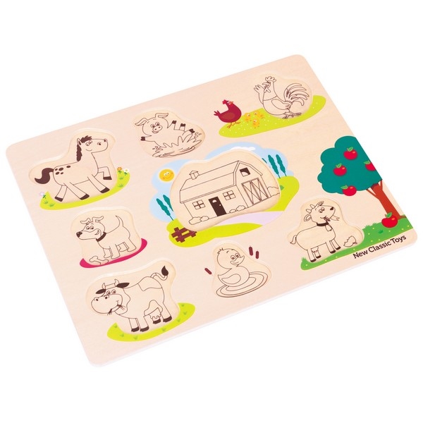 Puzzel - Boerderij - 8 stukken - klein - New Classic Toys