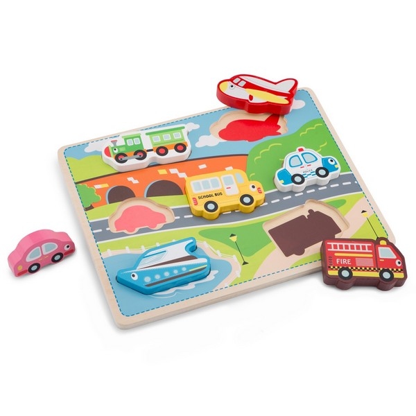 Puzzel - Chunky Transport - New Classic Toys, op=op