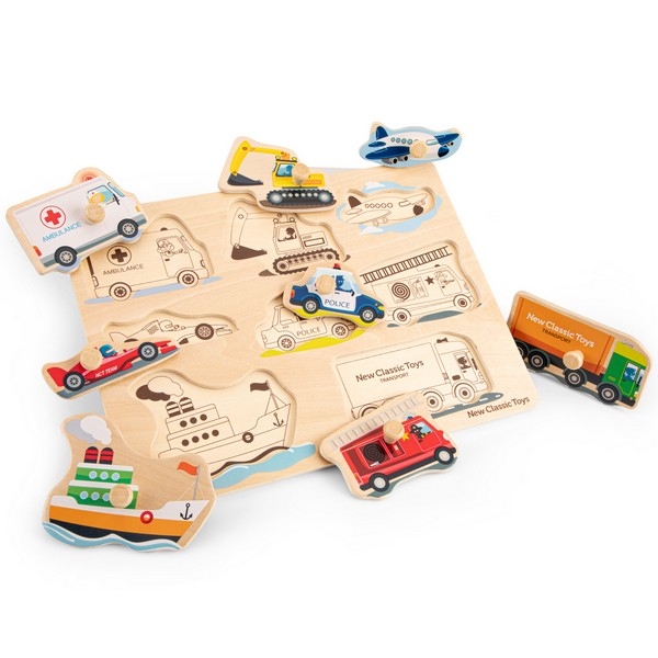 Puzzel - Voertuig - 8 stukken - klein- 100% fsc nog 3x!