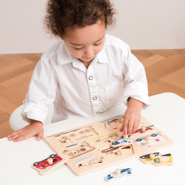 Puzzel - Voertuig - 8 stukken - klein- 100% fsc nog 3x!