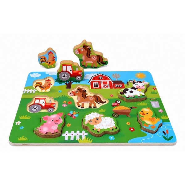 Puzzel boerderij tractor 7 dikke stukken (1,5 CM)