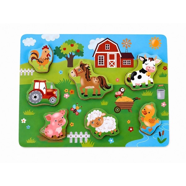 Puzzel boerderij tractor 7 dikke stukken (1,5 CM)